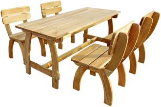 vidaXL Juego De Comedor De Jard&iacute;n 5 Piezas Madera De Pino Impregnada Vidaxl