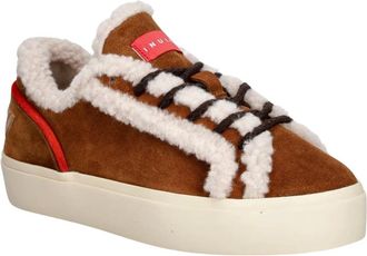 INUIKII Lila Shearling Lace Up - Dames - Sneakers - Bruin - 39 EU - Su&egrave;de - Schoenen