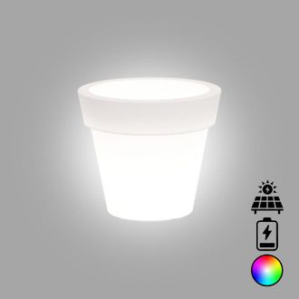 Monacis Jarr&oacute;n Luminoso De Dise&ntilde;o Moderno, &Oslash;50 H44, En Pol&iacute;mero Con Led Multicolor, Con Alimentaci&oacute;n A Bater&iacute;a Y Solar, Para Interiores Y Exteriores