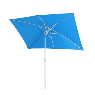 Hhg [nunca Usado] Sombrilla N23, Sombrilla De Jard&iacute;n, 2x3 M Rectangular Inclinable, Poli&eacute;ster/aluminio 4,5 Kg, Protecci&oacute;n Uv 50+, Azul