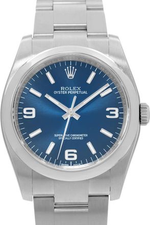 Rolex Pre-owned Rolex Oyster Perpetual 36 Automatic Chronometer Blue Dial Mens Watch 116000 BLASO