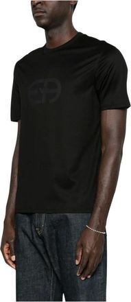 Emporio Armani T-Shirts, male, Black, Size: 2XL Stretch Jersey T-Shirt