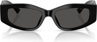 Jimmy Choo London 53mm Irregular Sunglasses in Black/dark Grey at Nordstrom