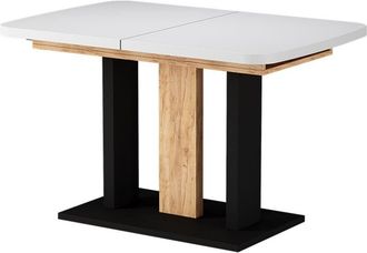 Vicco Mesa De Comedor Fenaro, Roble Blanco/negro/dorado, 120 X 80 Cm 2 Partes, Vicco
