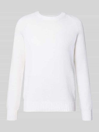 Gran Sasso Strickpullover aus Baumwoll-Kaschmir-Mix mit Rundhalsausschnitt in Offwhite, Gr&ouml;&szlig;e 48