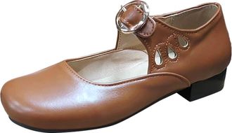 Generic Womens Skateboard Shoes with Wheels Leisure Womens Four Seasons Plain Non-Slip Square Heels Round Toe Breathable Buckle Strap Lazy Fabric Shoes Womens