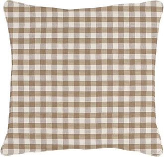 Ballard Designs Gale Check Sunbrella Outdoor Pillow - Fawn, 16 x 16 - Ballard Designs
