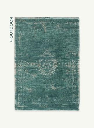 Louis De Poortere Medallion Design - Fading World Medallion Rug - Made In Belgium - Jacquard Flatweave Mec&aacute;nico - Acabado A Mano - Antideslizante Natural - 100% Algod&oacute;n
