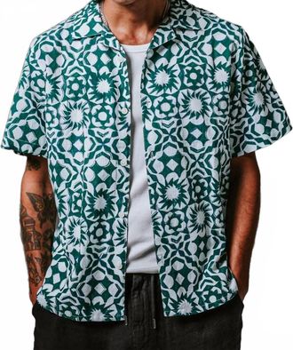 Wax London Mens Didcot Shirt In Green/white