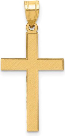 Diamond2Deal 14k Yellow Gold Florentine Satin Cross Pendant
