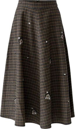 Oui Midi Rok - Dames - Rokken - Grijs - Maat: M