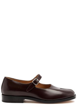 Maison Margiela Tabi Leather Mary Jane Flats - Brown - 36 (IT36 / UK3)