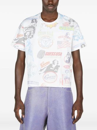 Guess Co all-over-print T-shirt - men - Cotton - S - White