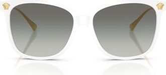 Versace 57mm Square Sunglasses in White /Grey Gradient at Nordstrom