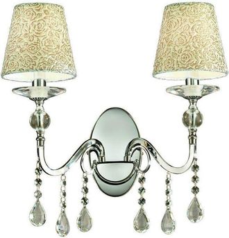 Dmora L&aacute;mpara De Pared Primiero, Aplique De Metal, Estructura De Vidrio, Plata