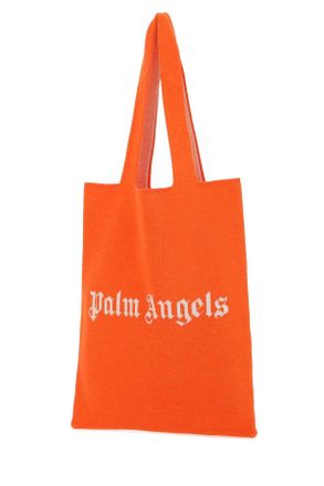 Palm Angels Womens Orange Wool Blend Shopping Bag 2001 Borse A Mano