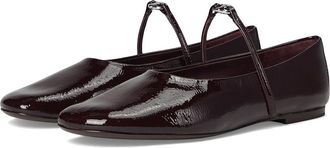 Tory Burch Gemini Link Mary Jane Ballet Womens Shoes Plum/Silver : 6.5 M, Leather