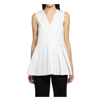 Jil Sander Sleeveless Tops, female, White, Size: S Top 130 PL