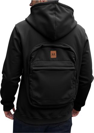 Generic Mens Sweatshirts Multifunctional Hoodies Back Bag Can Be Opened Couple Style Top Jacket Full Zip Long Sleeve Coats Womens Plus Size Casual Oversized J