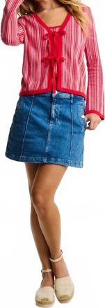 Lisa Todd Sun Kissed Cardigan In Lipstick Combo