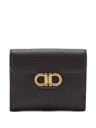 Ferragamo Black Textured Logo Wallet