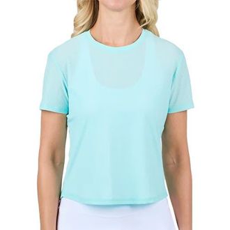 Sofibella Staples Mesh Short Sleeve Womens Tennis Shirt in Blue Light at Nordstrom, Size X-Large