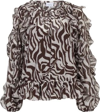 Dante6 Dames, Blouses & Shirts, Bruin, Maat: 2XL Chiffon