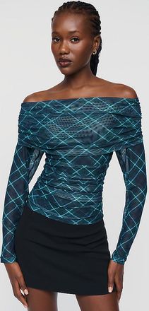 Maeve Aleda Mesh Off-Shoulder Top