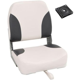 vidaXL Asiento Plegable Para Barco 1 Juego Con Respaldo Bajo Correa Fijaci&oacute;n Vidaxl