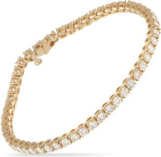 Luxury Bazaar 18K Yellow Gold 5.90ct Diamond Tennis Bracelet MF15-062226