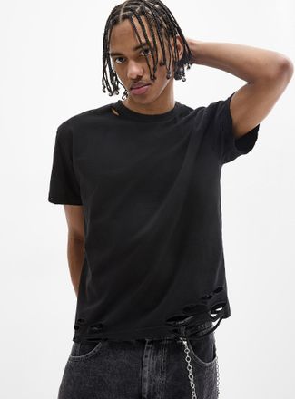 Djab Mens Distressed solid T-shirt Imported from Seoul