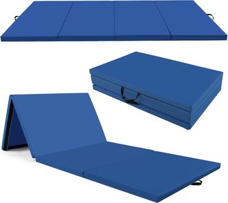 Costway Costway Colchoneta De Gimnasia Plegable De 300 X 117 X 5 Cm, Esterilla De Gimnasia Lmpermeable De 4 Paneles De Pu Con Cierres De Gancho Y Asas De Tran