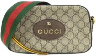 Gucci Pre-owned Neo Vintage GG Supreme Leren Schoudertas - Dames - Vintage Schoudertas - Beige - ONE Size - Leer - Vintage