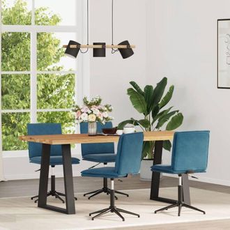 vidaXL Sillas De Comedor 4 Unidades Terciopelo Azul Vidaxl