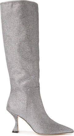 Stuart Weitzman Xcurve 85 Slouch Laarzen - Dames - Hoge Laarzen - Grijs - 37 1/2 EU - Schoenen