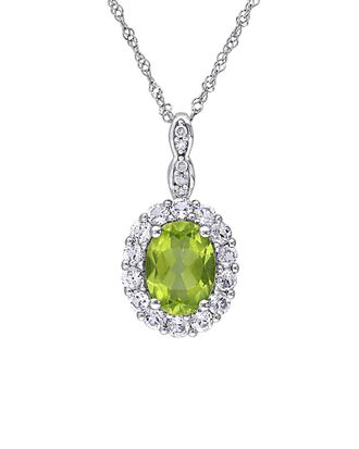 Rina Limor 14K White Gold 1.99 ct. tw. Diamond & Gemstone Pendant Necklace