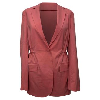 Theory Drawstring Blazer in Pink Wool