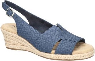Easy Street Resort Slingback Wedge Sandal in Navy Woven Basket at Nordstrom, Size 8.5
