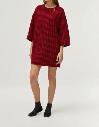 Compañíafantástica Jacquard Printed Short Knit Dress In Polka Dots 3