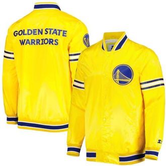 Starter Mens Starter Gold Golden State Warriors Slider Satin Full-Snap Varsity Jacket at Nordstrom, Size X-Large