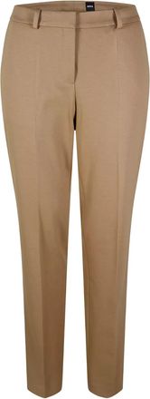 HUGO BOSS Effen rechte broek voor dames (Medium Beige)