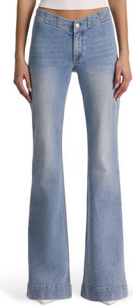 Alice & Olivia Chelsea Seamed Waist Wide Leg Jeans in Edie Wash at Nordstrom, Size 27