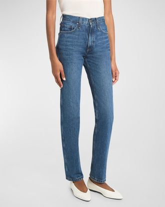 Co High-Rise Tapered Straight-Leg Denim Jeans