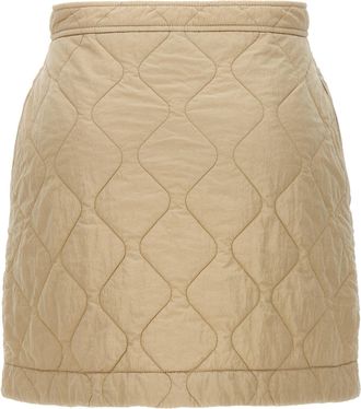 Burberry Quilted Nylon Skirt - Beige