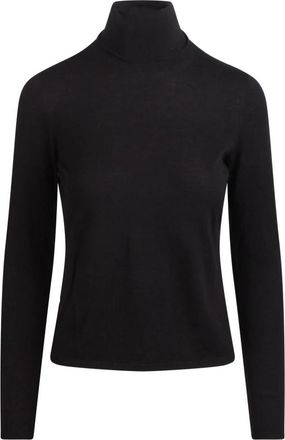 Max Mara Naadloze Coltrui met Rits aan de Achterkant - Dames - Coltruien - Zwart - L - Kasjmier - Truien & Vesten