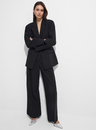 Icone Womens Sewn-pleat waist ultra-wide pant