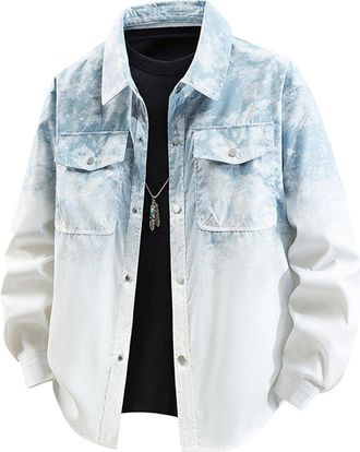 Generic Mens Regular Fit Jacket Stonewash Jean Jackets Men Bomber Style Coat Thick Warm Outerwear Workwear Denim Coats Plus Size Outerwears For Button Down De