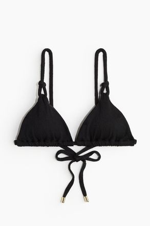 H&M Wattiertes Triangel-Bikinitop - Schwarz