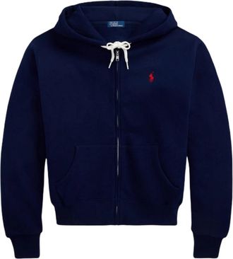 Polo Ralph Lauren Zip-through Hoodie - Dames - Vesten met rits - Blauw - XL - Katoen - Hoodies & sweatvesten