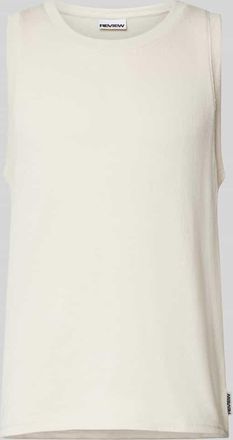 Review Tanktop mit Rundhalsausschnitt und Label-Detail in Ecru, Größe XS